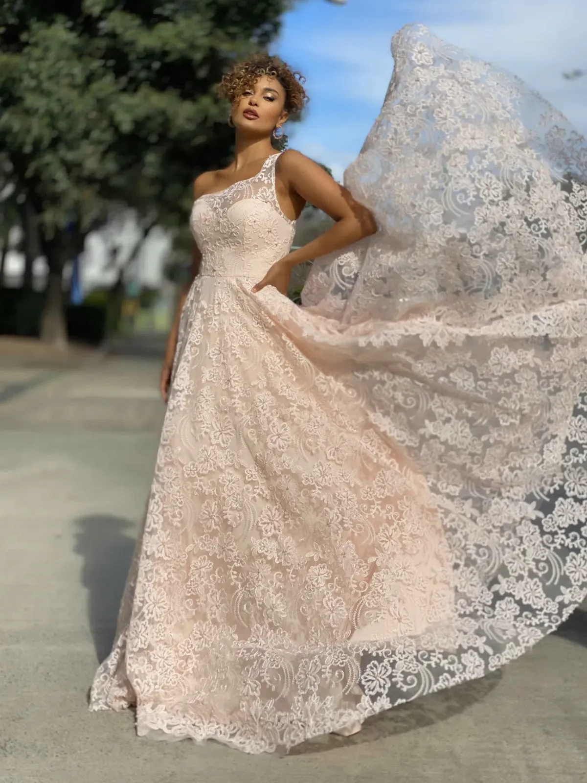 Jadore JX4008 Gown with Pearl Detail Blush Pink Size 14 for rent on The Volte - main image