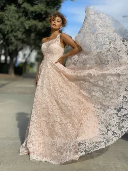 Jadore JX4008 Gown with Pearl Detail Blush Pink Size 14 for rent on The Volte - image 1