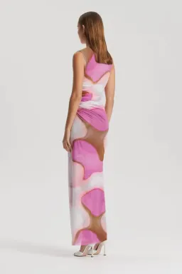 Scanlan Theodore Italian Watercolour Dress Pink Tan Size AU 6 for rent on The Volte - image 3