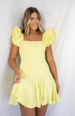 Aje Breathless Frill Sleeve Mini Dress Size AU 10 for rent on The Volte - image 1