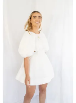 Aje Mimosa Cut Out Mini Dress in Ivory Size AU 6 for rent on The Volte - image 6