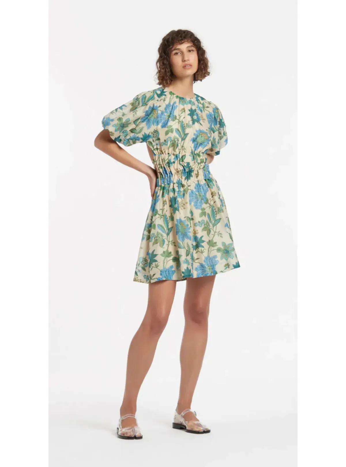 Sir the Label Celia Puff Sleeve Mini Dress Marguerite Print Size AU 8 for rent on The Volte - main image