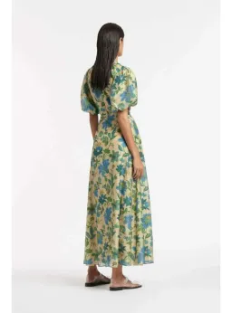 Sir the Label Celia Puff Sleeve Midi Dress Blue Size AU 6 for rent on The Volte - image 2