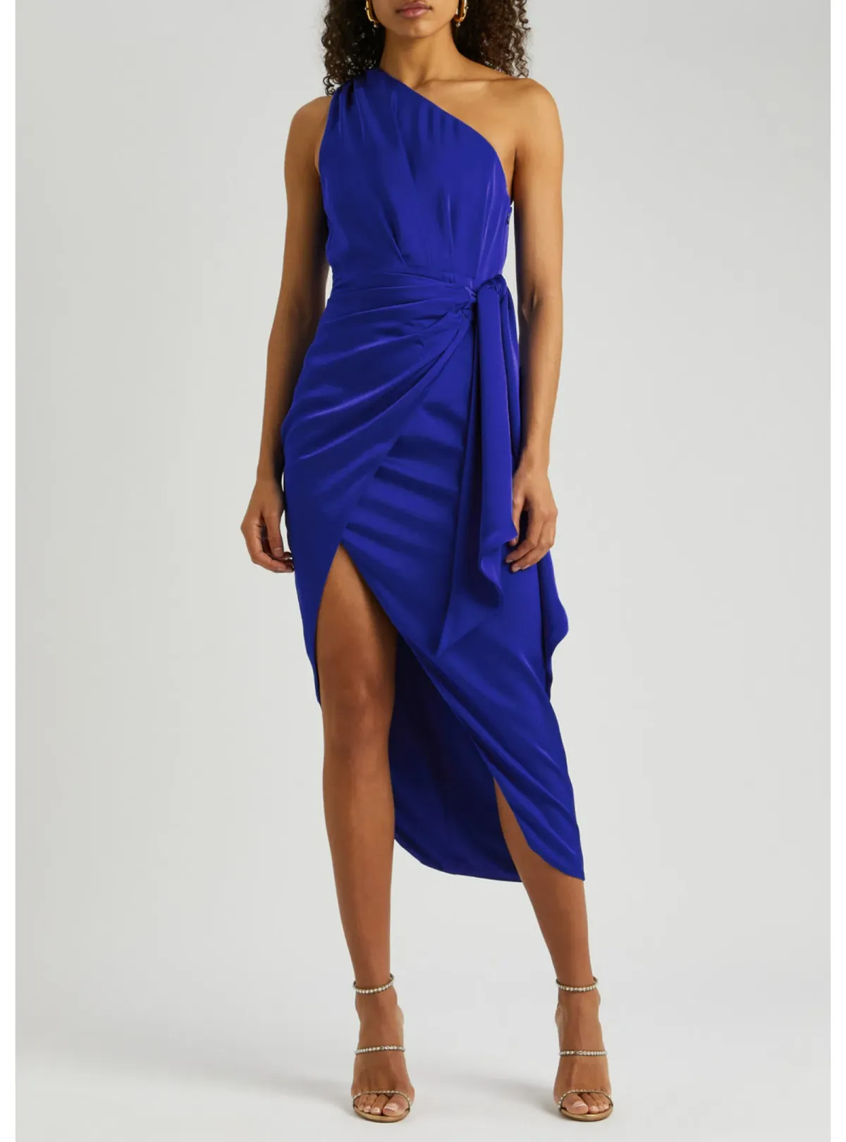 Misha Brooks Satin Midi Dress in Cobalt Blue Size 8 for rent on The Volte - main image