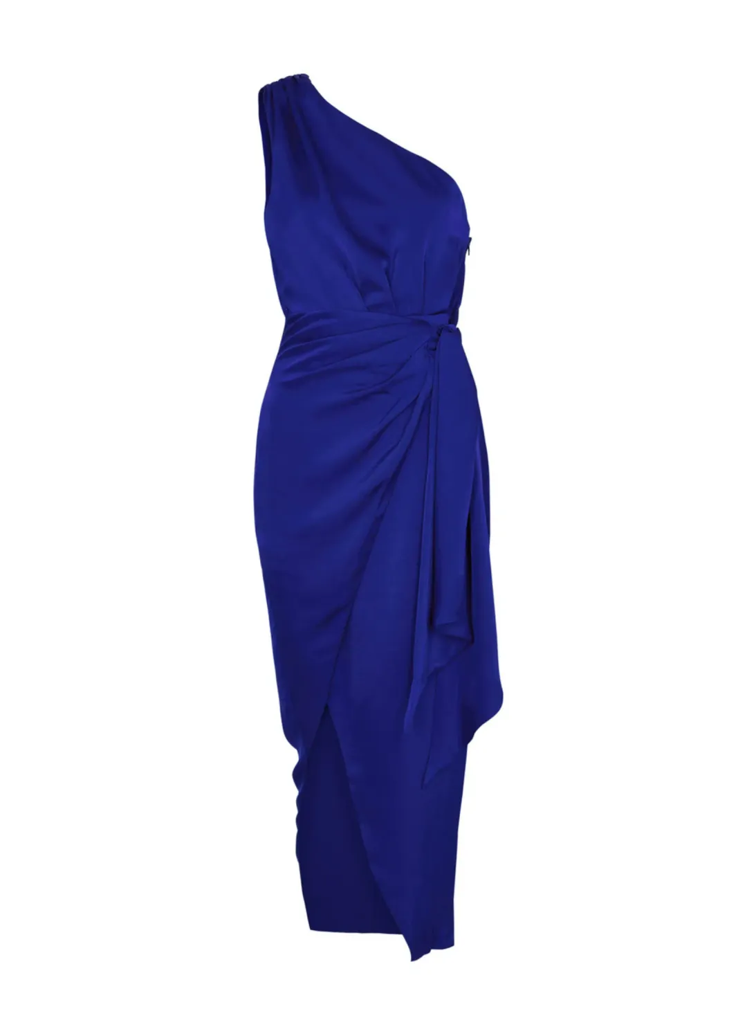Misha Brooks Satin Midi Dress in Cobalt Blue Size 8 for rent on The Volte - main image