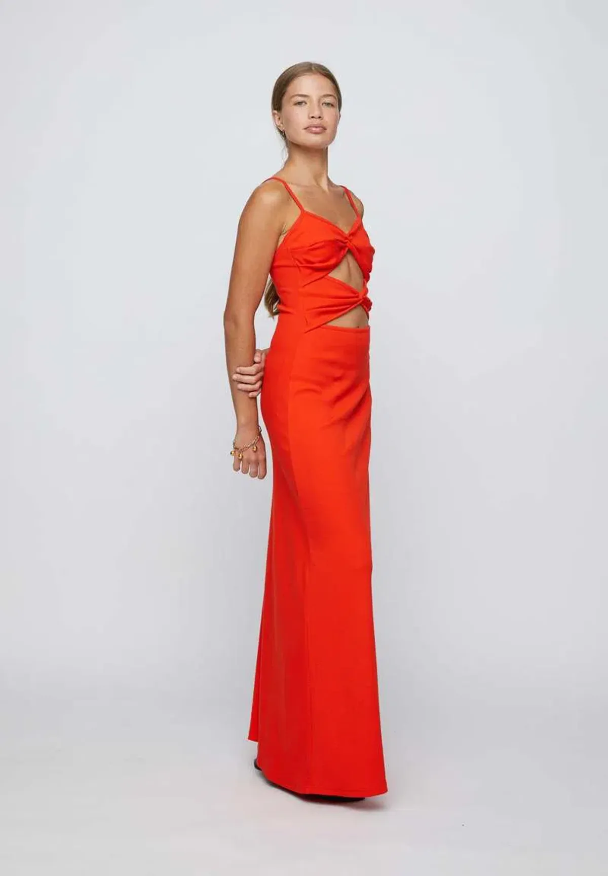 Anna Quan Natalia Maxi Cutout Dress Chili Red Size 8 - Image 3