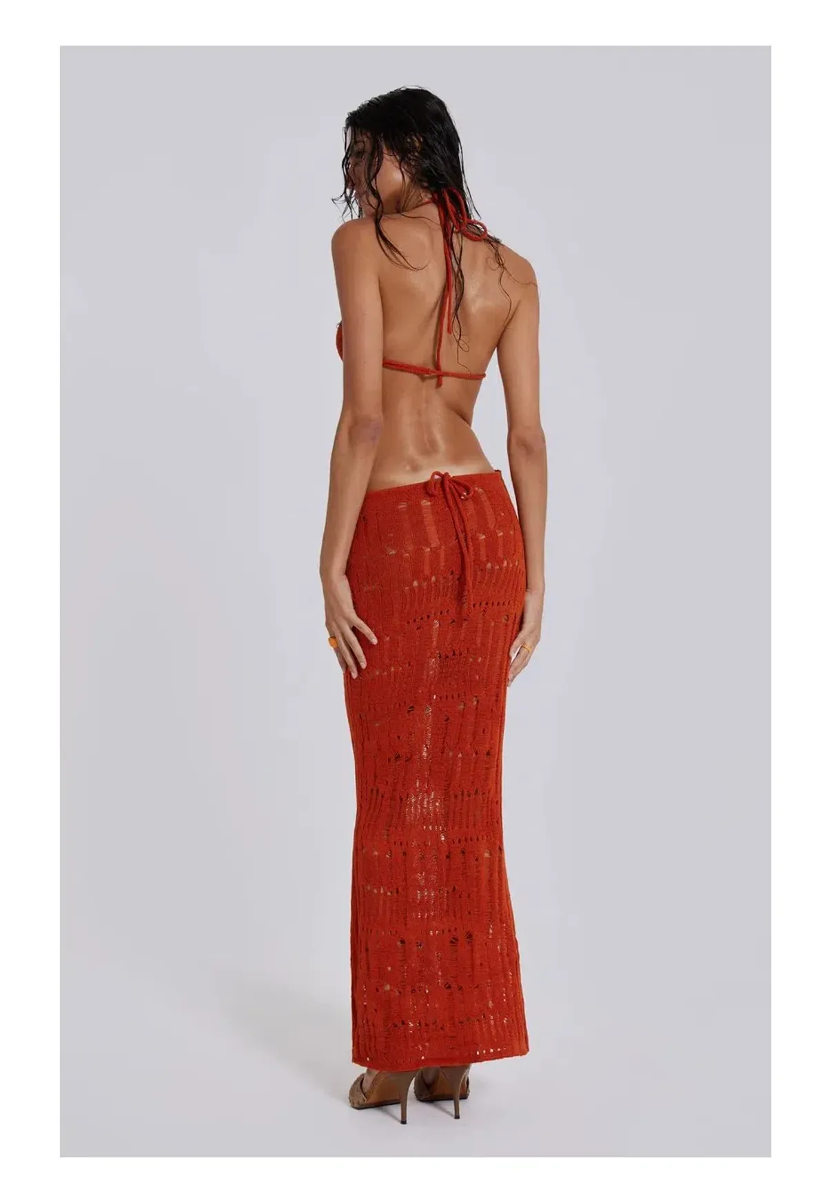 Jaded London Rumba Maxi Dress Orange Size 6 - Image 4