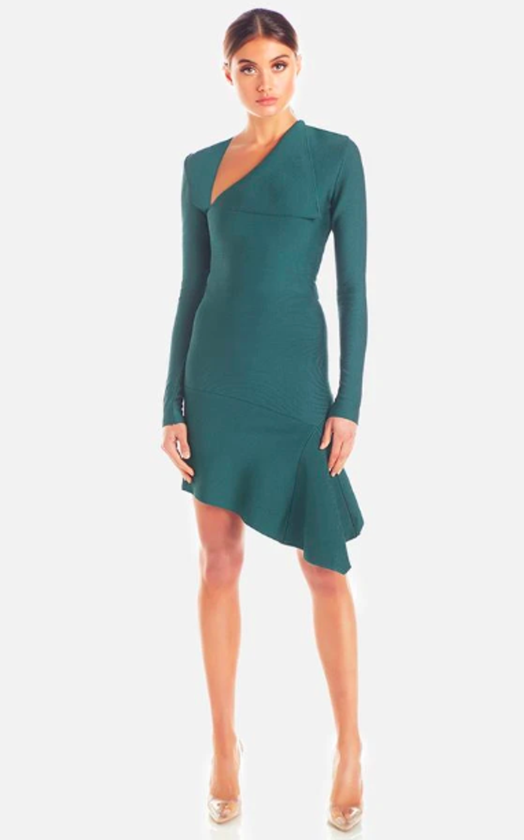 MISHA Donna Mini Bandage Dress Teal Size 12 for rent on The Volte - main image