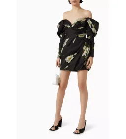 Zimmermann The Harmony Drape Mini Dress in Black Magnolia Size 1 / AU 10 for rent on The Volte - image 1