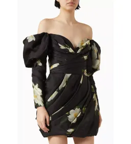 Zimmermann The Harmony Drape Mini Dress in Black Magnolia Size 1 / AU 10 for rent on The Volte - image 2