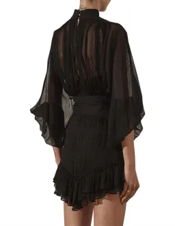 Shona Joy Clemence Long Sleeve Mini Dress Black Size 6 for rent on The Volte - image 3