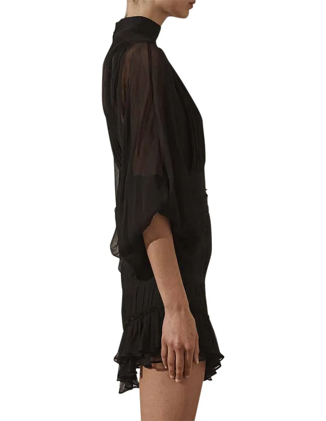 Shona Joy Clemence Long Sleeve Mini Dress Black Size 6 for rent on The Volte - main image