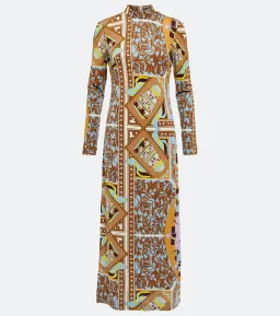 Tory Burch Mock Neck Midi Dress Print Size 4 for rent on The Volte - image 3
