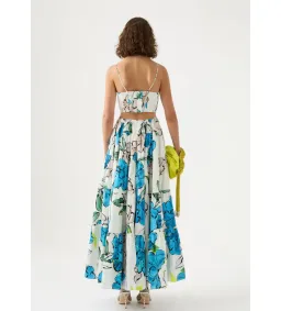 Aje Tiered Botanical Maxi Dress Cool Camellia Size 10 for rent on The Volte - image 2