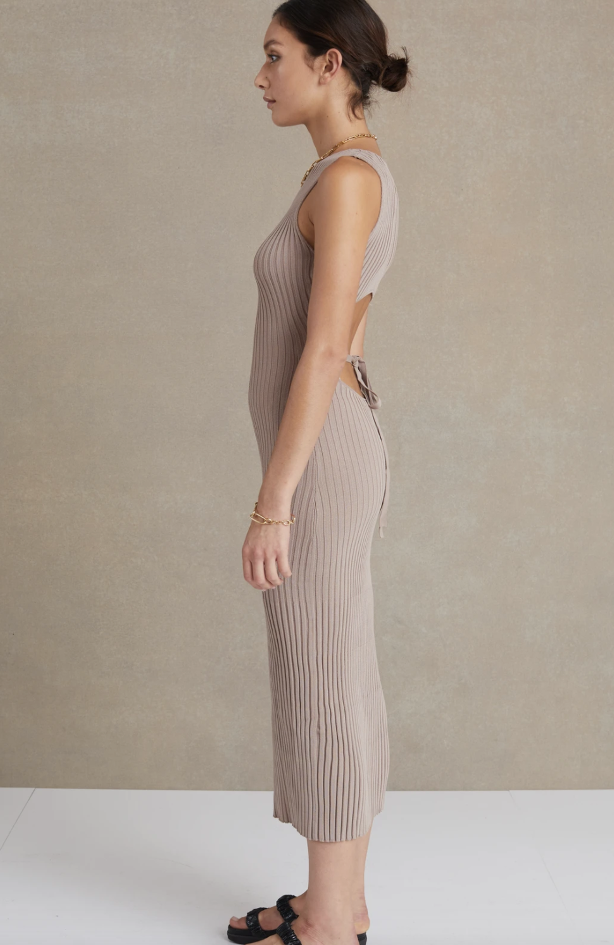 Bec & Bridge Lyla Midi Dress Grey Size 8 - Image 3