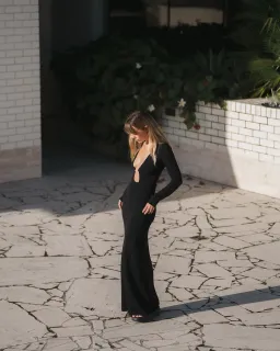 Sir the Label Kinetic Beaded Long Sleeve Maxi Dress Black Size 1 / AU 8 for rent on The Volte - image 5