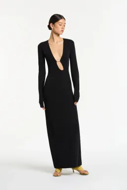 Sir the Label Kinetic Beaded Long Sleeve Maxi Dress Black Size 1 / AU 8 for rent on The Volte - image 1