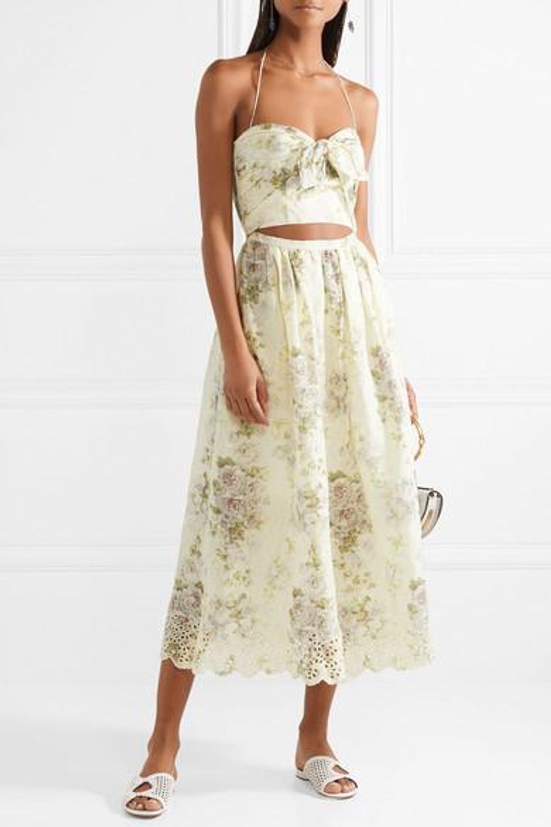 Zimmermann Iris Cut Out linen dress for rent on The Volte - main image