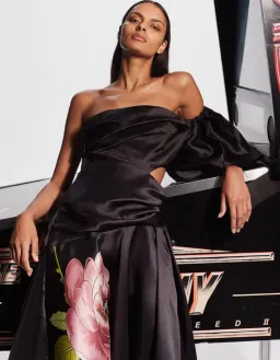 Alemais Regent Noir Gown Black Floral Size 8 for rent on The Volte - image 6