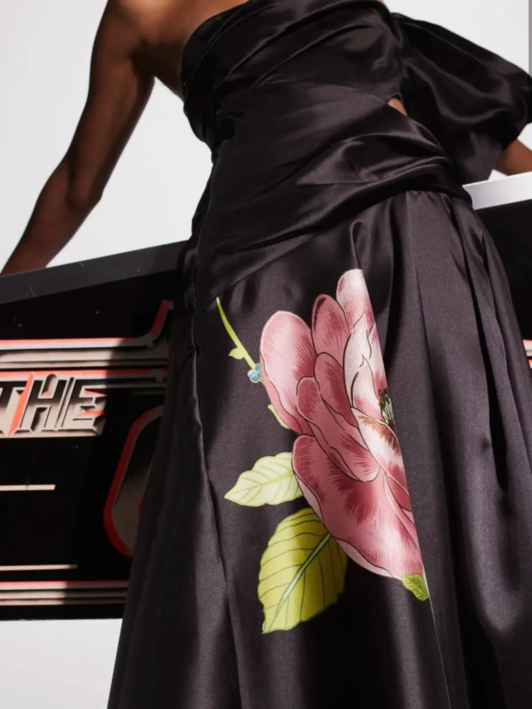Alemais Regent Noir Gown Black Floral Size 8 for rent on The Volte - main image