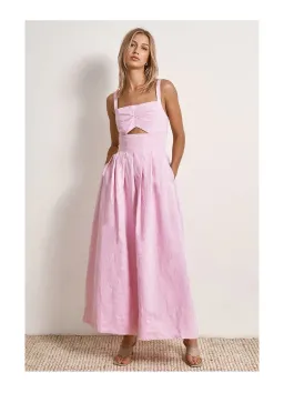 Mon Renn Rise Midi Dress Fondant Pink Size 8 for rent on The Volte - image 1