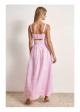 Mon Renn Rise Midi Dress Fondant Pink Size 12 for rent on The Volte - image 2