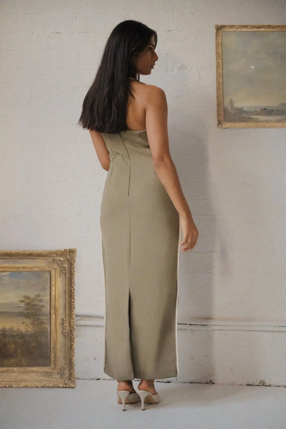 Paris Georgia Nassia Halter Dress Green Size S/ AU 8 - Image 3