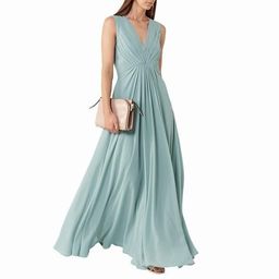 Reiss Evie dress blue maxi V neck low back for rent on The Volte - image 1