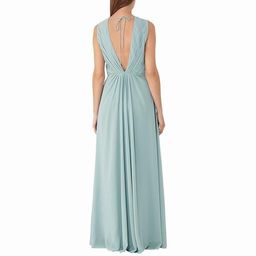 Reiss Evie dress blue maxi V neck low back for rent on The Volte - image 3