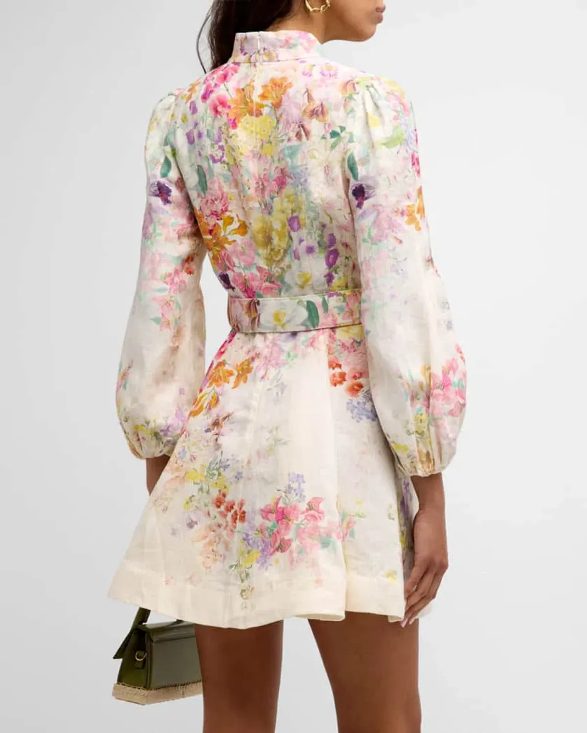 Zimmermann Natura Buttoned Mini Dress Floral Size 8 (0) - Image 2