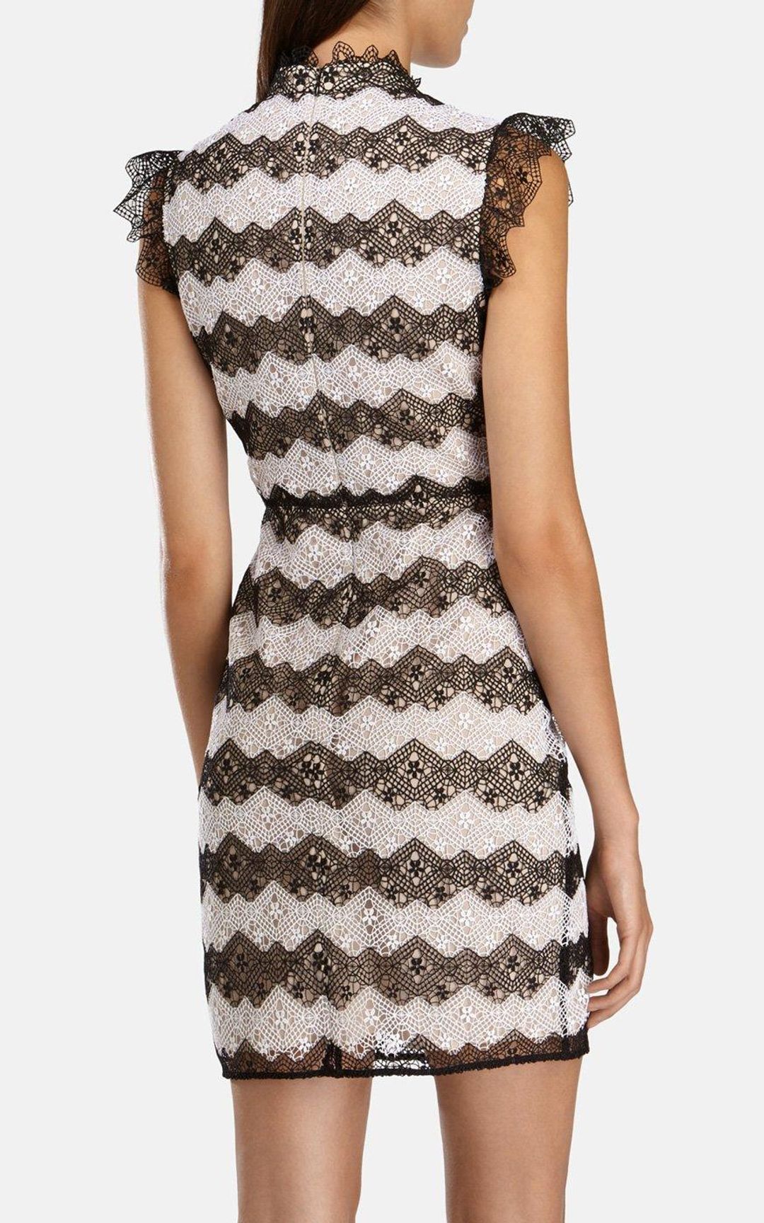 Karen Millen Lace Dress Black White Size 6 for rent on The Volte - main image