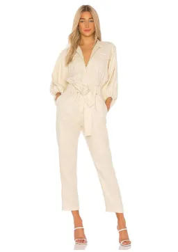 Shona Joy Eames Balloon Sleeve Jumpsuit Straw Size 10 for rent on The Volte - image 1