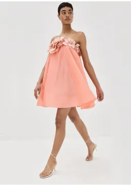 Zimmermann Natura Strapless Mini Dress Coral Size 1 / AU 10 for rent on The Volte - image 1