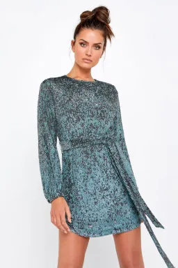 Mossman The Night Fever Tie Dress Sequin Size 8 for rent on The Volte - image 4