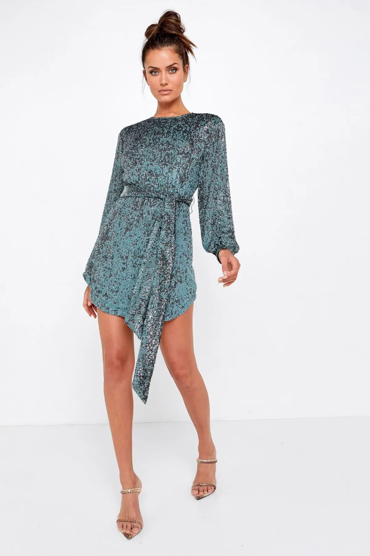 Mossman The Night Fever Tie Dress Sequin Size 8 for rent on The Volte - main image