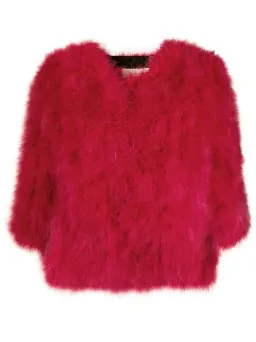 Yves Salamon Pink Feather Jacket Crazy Pink Size S / AU 8 for rent on The Volte - image 4