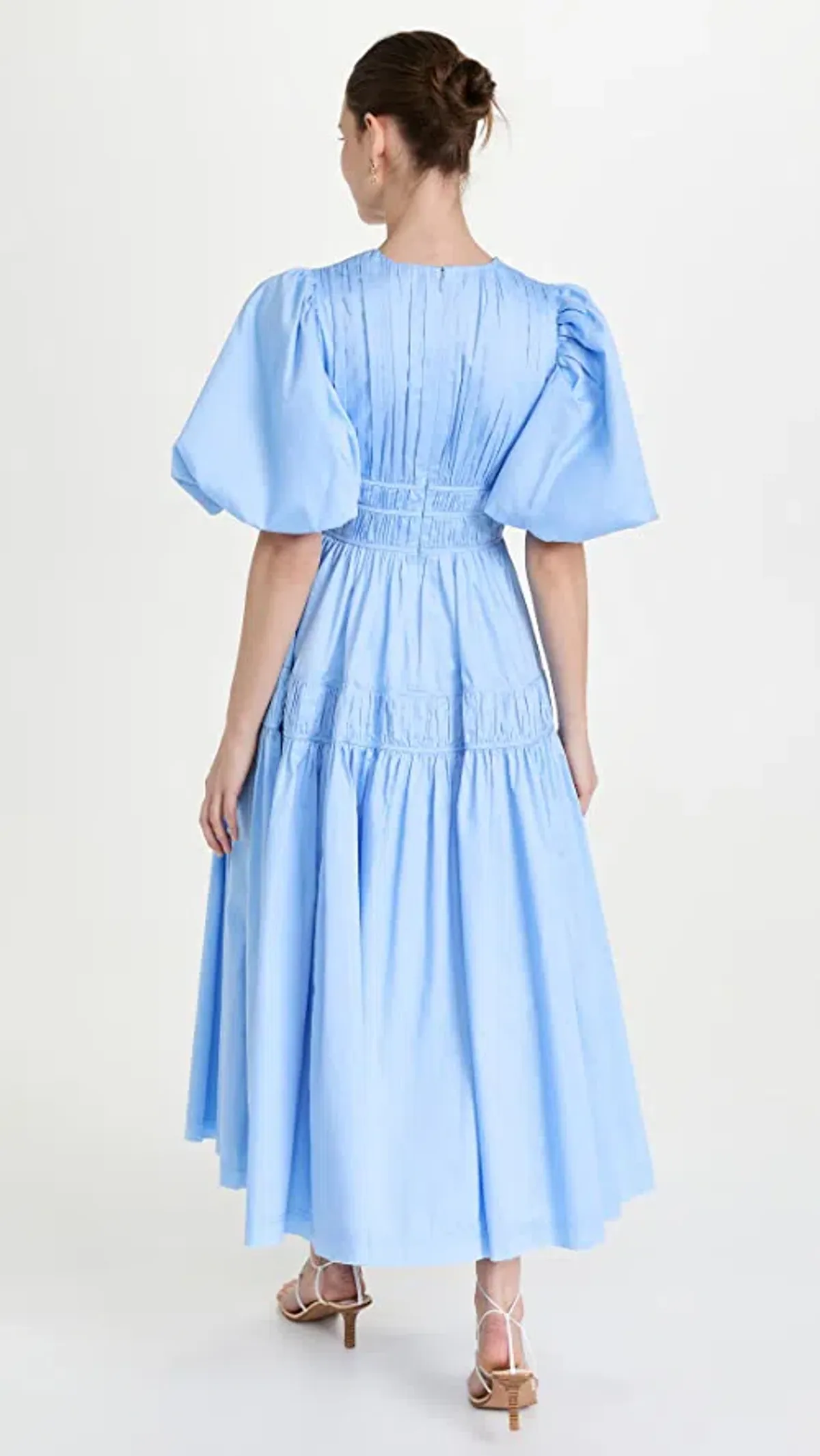 Aje Fallingwater Gathered Midi Dress Light Blue Size L / AU 12 - Image 4