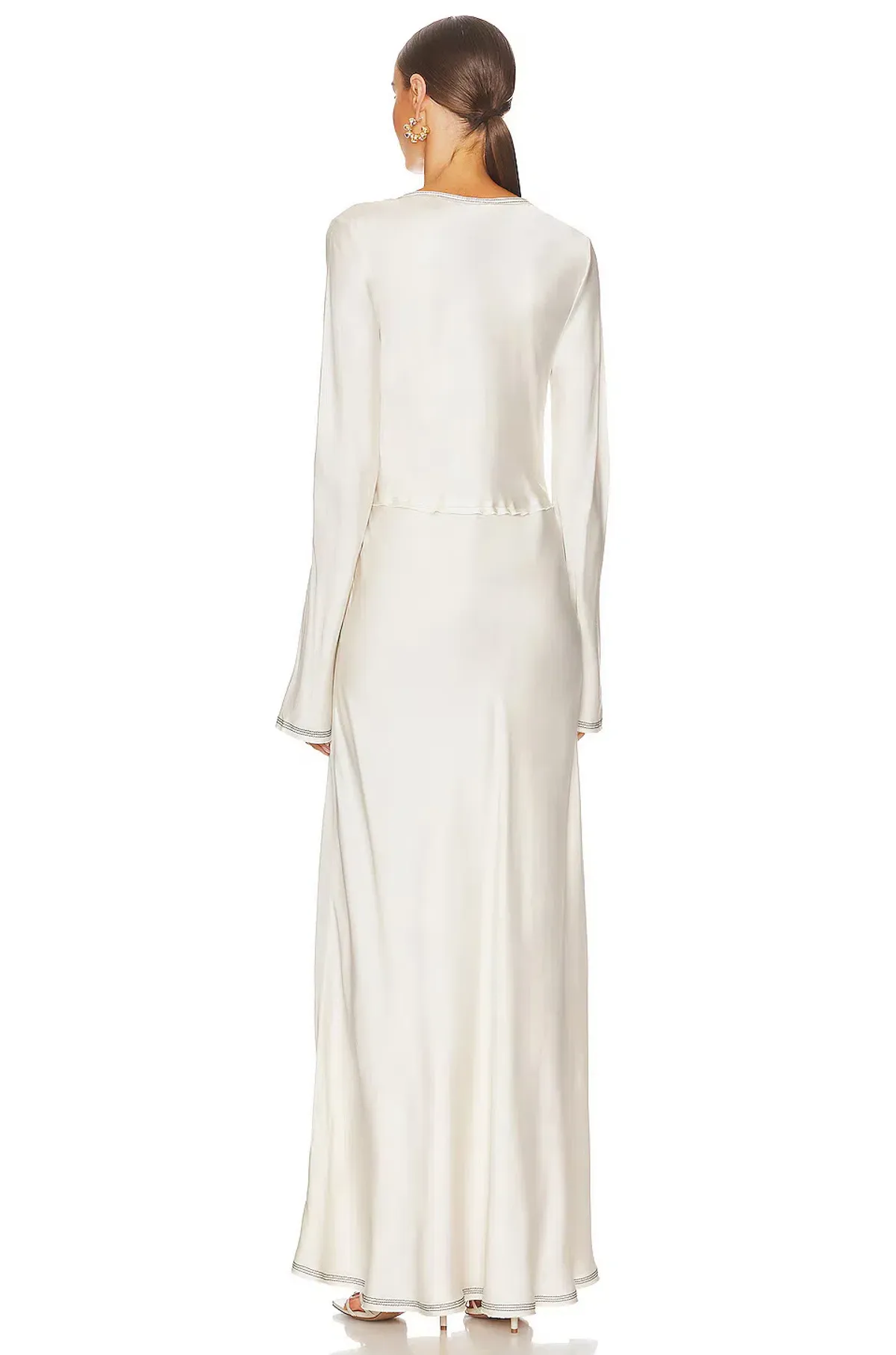 Bec & Bridge Naomi Long Sleeve Maxi Dress Ecru Size 8 - Image 3