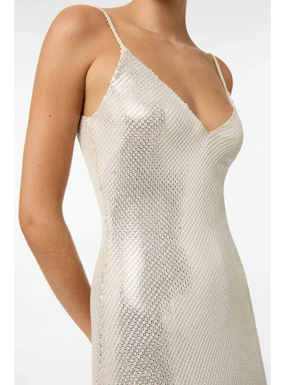 Manning Cartell High Voltage Slip Dress Nude Silver Size AU 8 for rent on The Volte - main image