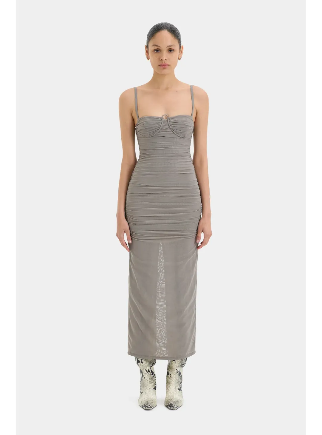 Sir the Label Jacques Gathered Midi Dress Size 1 / AU 8 for rent on The Volte - main image