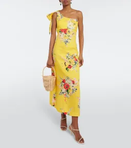 Zimmermann Alight Asymmetric Midi Dress in Yellow Floral Size 1 / AU 10 for rent on The Volte - image 1