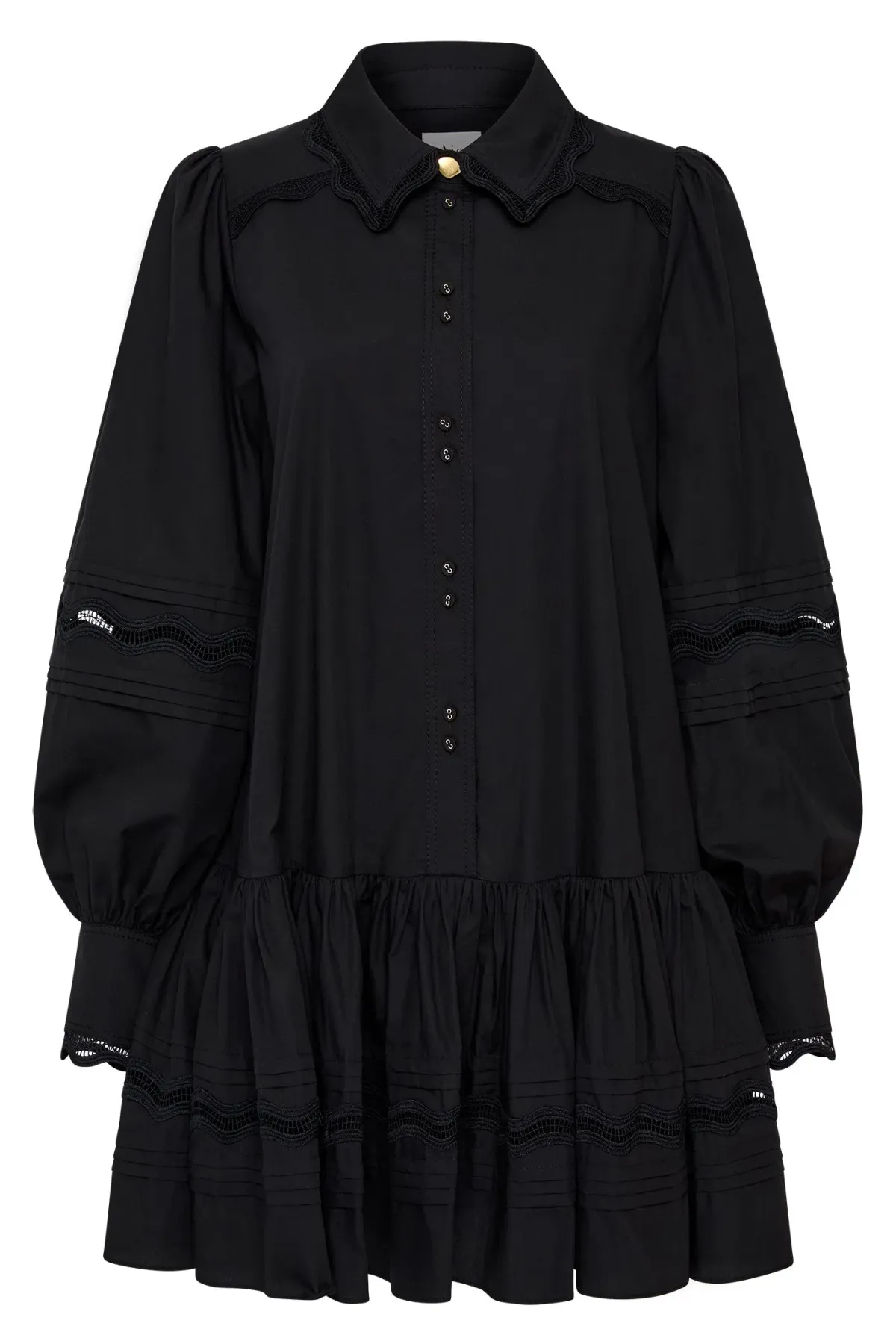 Aje Reva Wave Trim Mini Dress Black Size 8 - Image 3