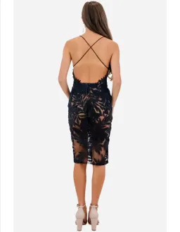 Nadine Merabi Talia Midi Dress Black Size 8 for rent on The Volte - image 2