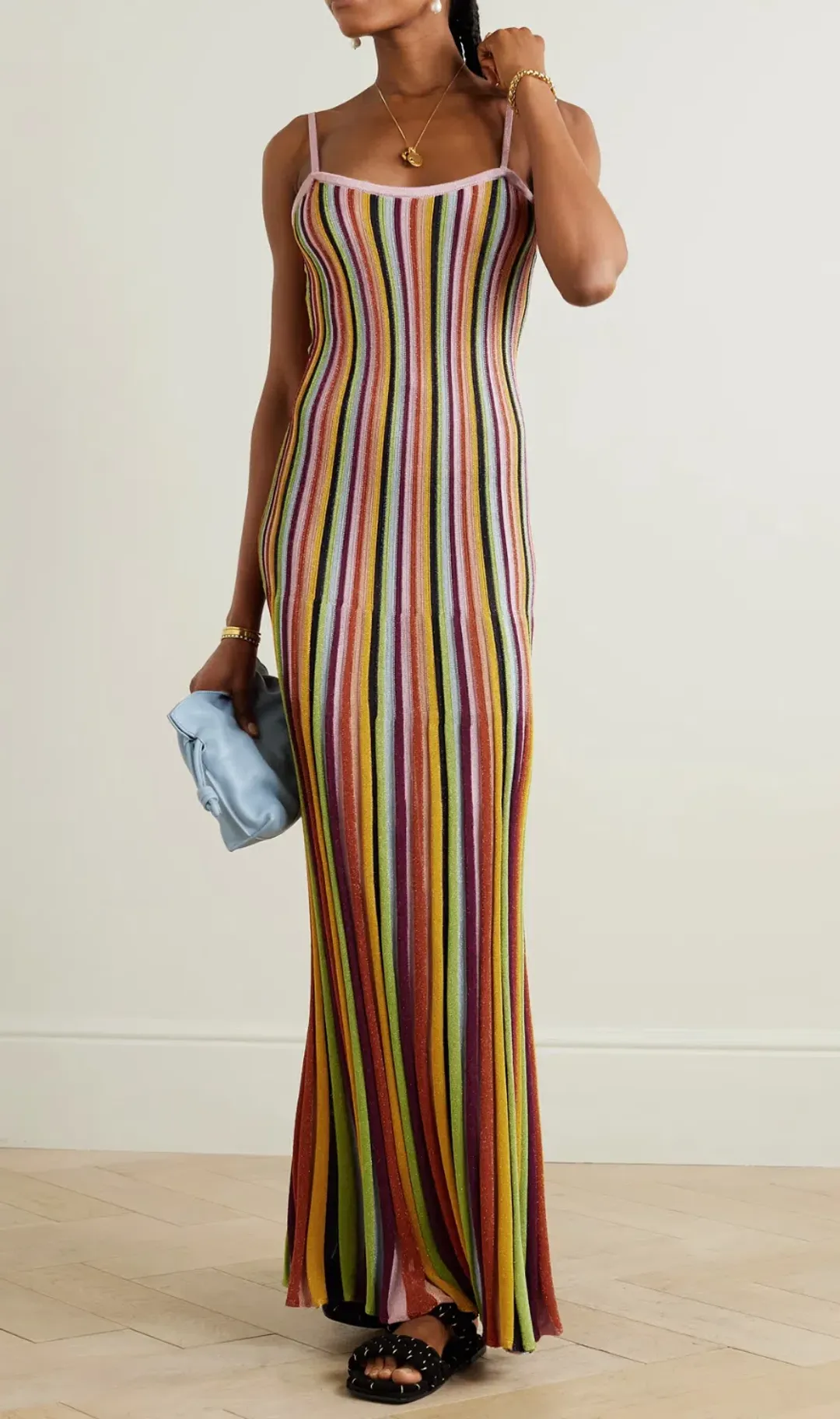 Zimmermann The Alight Stripe Midi Dress in Lurex Multi Size 0/ Au 8 for rent on The Volte - main image