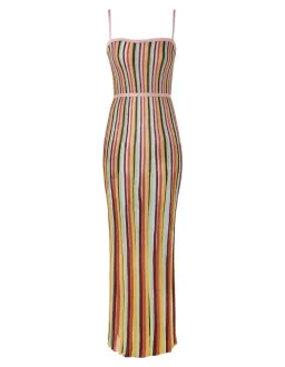 Zimmermann The Alight Stripe Midi Dress in Lurex Multi Size 0/ Au 8 for rent on The Volte - image 5