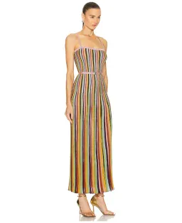 Zimmermann The Alight Stripe Midi Dress in Lurex Multi Size 0/ Au 8 for rent on The Volte - image 1