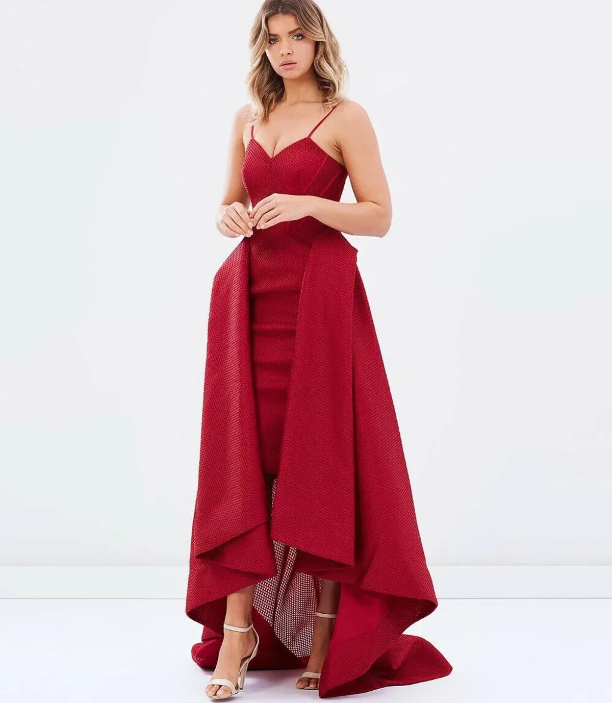 Bariano Taylor Strapless Ball Gown Burgundy Size 6 - Image 1