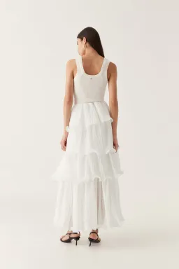 Aje Cosmos Tiered Maxi Skirt Ivory Size 12 for rent on The Volte - image 3