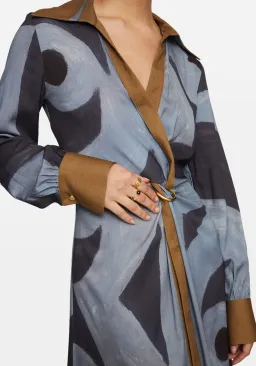 Manning Cartell Tiger Long Sleeve Silk Dress Print Size 6 for rent on The Volte - image 4