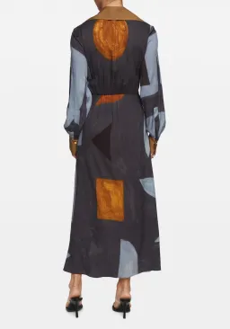 Manning Cartell Tiger Long Sleeve Silk Dress Print Size 6 for rent on The Volte - image 3